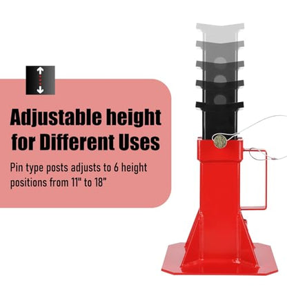 22Ton Pin Type Car Jack Stand 2PCS-Heavy Duty 44000LBS Portable Jack Stands with Locking Pin, Adjustable Height 11"-18", for Trucks, RV, SUV, Auto Repair