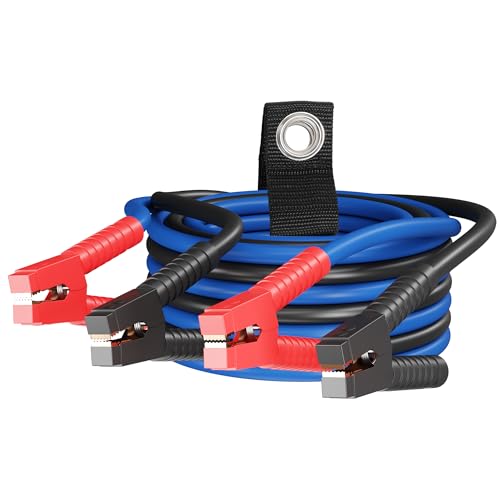 HiFind 0 Gauge Jumper Cables 20 FT for Car Battery, 0 AWG Heavy Duty Long Automotive Booster Wire, 1000Amp Emergency Starting Cable for Cars SUV Truck Vans RV with Alligator Clamps, Carrying Strap - size: 20FT, style: 0 Gauge