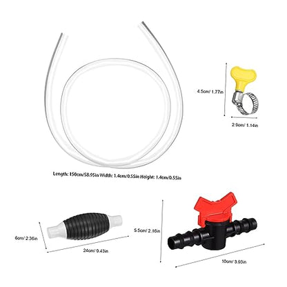 Manual Transfer Pump Kit 1 Set Siphon Hose and Check Valve for Fuel Extraction Portable Hand Pump for Automotive and Home Use
