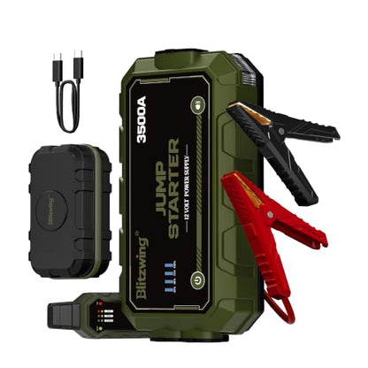 3500A 12V Heavy Duty Jump Starter, Portable Jump Box Jump Pack Battery Booster for Truck RV 10L Gas 6L Diesel, PD60W Two-Way Fast Charge LED Light, 18M Standby Auto Jumper - size: 3500A