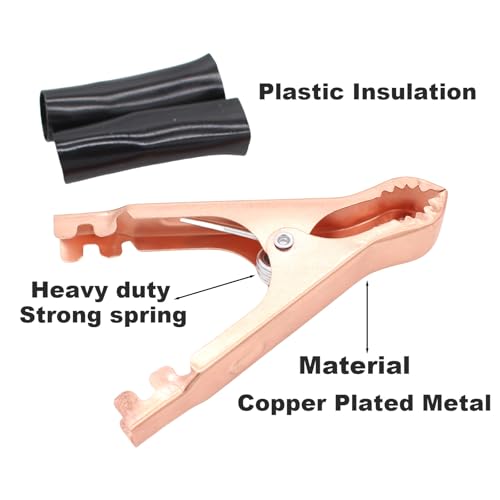 Insulated Alligator Clips Durable Heavy Duty Black & Red Boot Metal Spring Loaded Truck Car Battery Electric Test Clips Lead Probe Alligator Clamps (50A 10-PACK) - color: 50a 10-pack