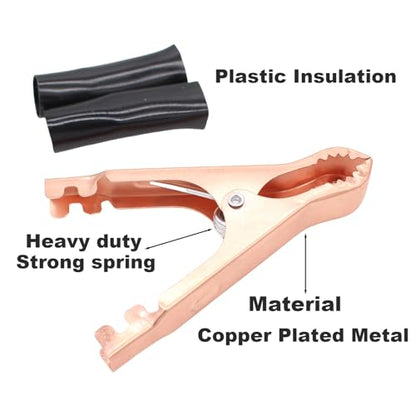 Insulated Alligator Clips Durable Heavy Duty Black & Red Boot Metal Spring Loaded Truck Car Battery Electric Test Clips Lead Probe Alligator Clamps (50A 10-PACK) - color: 50a 10-pack