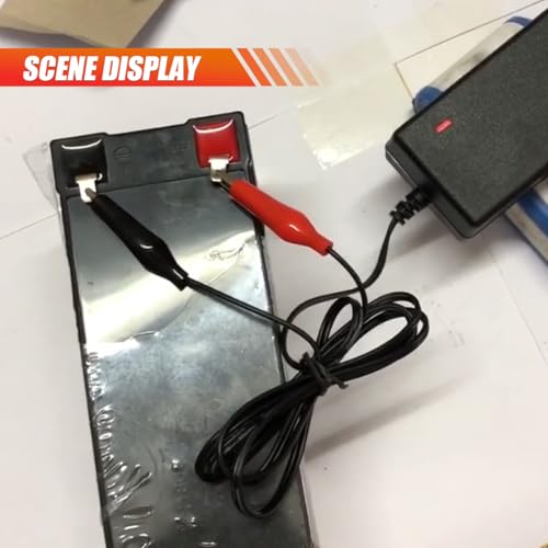 12V 2A Sealed Lead Acid Smart Battery Charger, SLA Maintainer Automatic Trickle Charger with Alligator Clips & Short Circuit Protection for Car, Motorcycle, ATV, Boat, RV, Truck