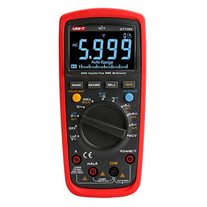 UNI-T True RMS Digital Multimeter UT139S, Auto/Manual Range 6000 Counts NCV LPF/LoZ (ACV) Analog Bar Bandwidth Measures AC DC Voltage AC DC Current Resistance Capacitance Frequency Temperature Duty Cy - size: UT139S