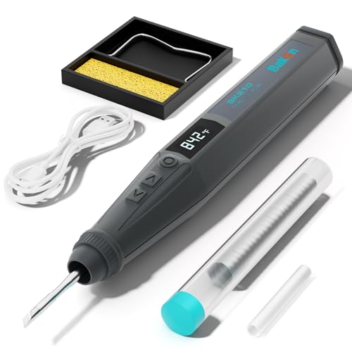 BAKON BK210 Cordless Soldering Iron Kit – 8S Rapid Heating, 3200mAh Battery USB-C, Portable Micro Soldering Pen with LCD Display for Electronics Repair & DIY - color: Grey-210