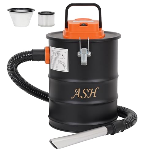 Ash Vacuum Cleaner -4 Gallon Fireplace Ash Vac with 800w Powerful Hose Non-Woven Dust Separator | Dry Stove Vacuum for Fireplaces Pellet Grill Wood Stove Fire Pits Orange - color: Orange, size: 15L（4 gallons）