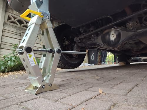 Ultra Heavy Duty Scissor Jack for Car with Patented Step-Lever System for Unmatched Lifting Power, 12" Usable Lift, 2 Ton Capacity, Vari-Lift Option Adds Height to Total 23"
