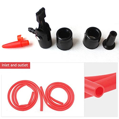 US Manual Oil Pump Siphon Oil Gas Pump Portable Liquid Air Fuel Fluid Tool Transfer Pump Kit Car Manual Hand Gas Oil Liquid Syphon Transfer Pump for Auto Oil Water Transfer(Suit,Gules)