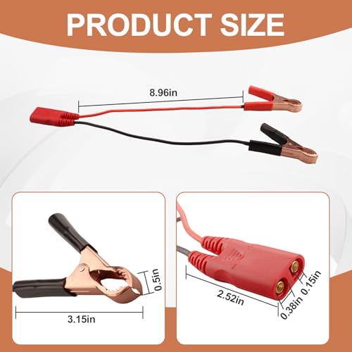 PPTK0025 Battery Clamps Cable Clip Set for Power Probe 3/3S/3Ez Models | Alligator Clip Lead Set PPTK0025 Power Circuit Probe Tool Accessories for Automotive Electrical Testing