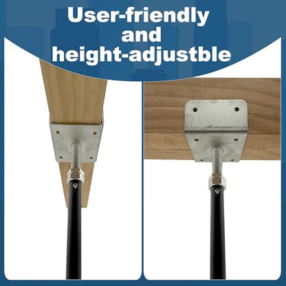 4 Pack U-Shaped Floor Jack for 4x2, 4x4, 4x6 Joists - Adjustable Steel Telepost with U-Head, Mini Screw Jack, Post Jack.6-9 Inch Adjustment Range. - size: 6-9