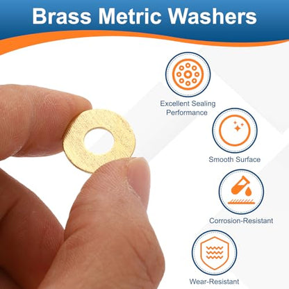 PATIKIL M6 Brass Flat Washer, 50 Pcs 6mm ID 16mm OD 1mm Thick Metric Washers Metal Sealing Gasket Ring for Screws Bolts Factories Home Outdoor Projects - size: M6 x 16 x 1mm