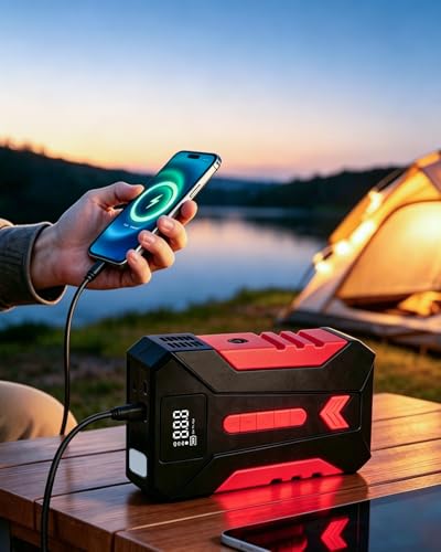 Portable Tire Inflator, 120 PSI Air Compressor with Auto Shut-Off, Digital Pressure Gauge for Car, SUV, Bike Tires