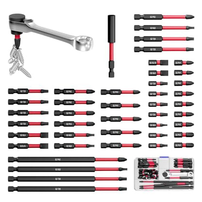 46Pcs Screwdriver Bits Set, S2 Steel Screwdriver Impact Bits Kit | With 1Pc Magnetic Bit Holder & a Wrench, Used for Power Screwdrivers and Electric Drill Drivers - style: 46Pcs Screwdriver Bits Set