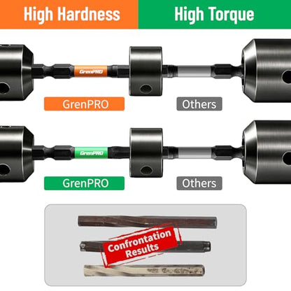 GRENPRO Impact Screwdriver Bits Set, 35Pcs 2” Allen Wrench Drill Bit Set (Metric & SAE)/Trox, Premium S2 Steel Magnetic 1/4" Hex-Shank Bit Set,CNC Machined, Automotive Mechanic Home Repair - size: 2" 35pcs(Trox&Metric&SAE)