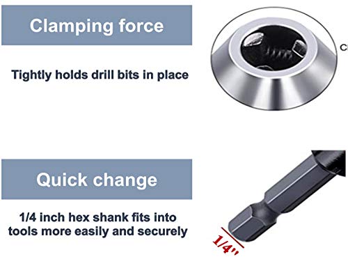 aiyun Mini Drill Chuck Adapter Impact Driver Keyless (0.6-8mm,0.3-3.6mm) - size: 0.6-8mm x 1, 0.3-3.6mm x 1