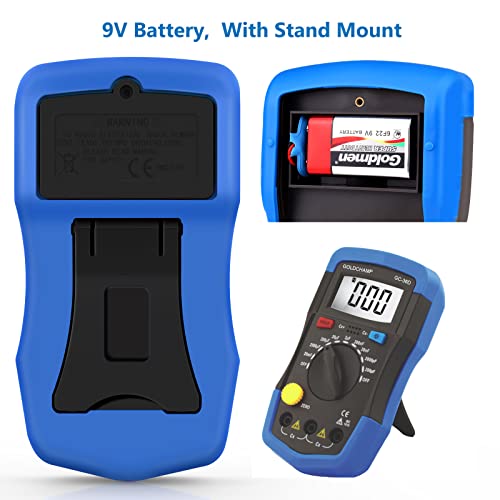 Capacitor Tester Multimeter Capacitance Meter 200pF-20mF Meter Capacitor Handheld Multimeter Tester with Multi Testers Manual Range Measure Tool, Back Light, Data Hold