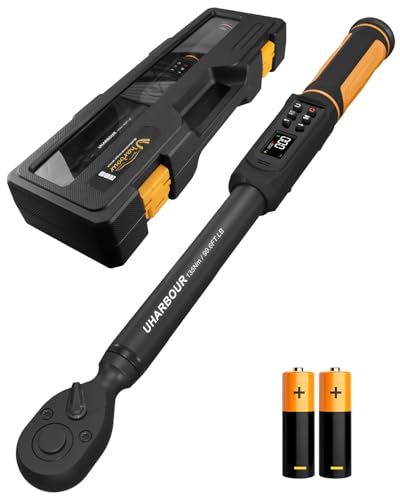 Uharbour 3/8" Drive Digital Torque Wrench 1.5-99.5 ft-lbs/6.8-135Nm | ±1% Accuracy Electric Wrench, Dual Direction Ratchet, Vibration & LED Alert - size: 3/8" Drive, style: 1.5-99.6 Ft.lb