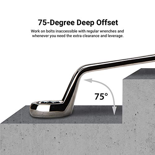 Capri Tools 16 x 18 mm 75-Degree Deep Offset Double Box End Wrench - size: 16 x 18 mm