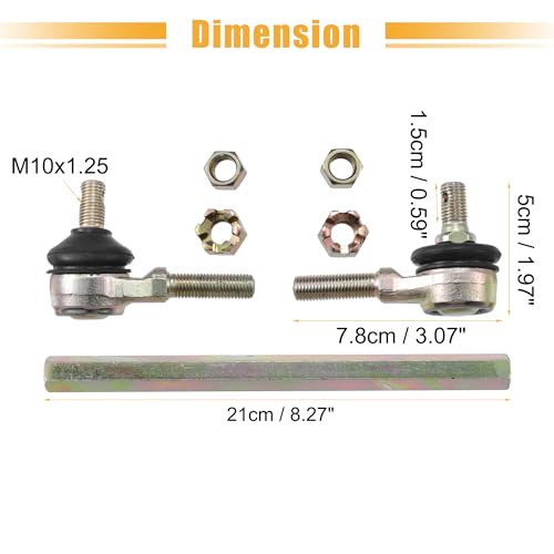 ACROPIX 21cm 8.27" Steering Tie Rod End Tie Rod Link Fit for 50cc 70cc 90cc 110cc 125cc 150cc ATV Quad Four Wheeler with Ball Joint Accessories - Pack of 2 - size: 210mm