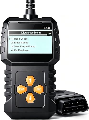 OBD2 Scanner Ease Setup Plug-Play: Clear Reset Engine Error Code | Professional Code Reader Diagnostic Scan Tools with Freeze Frame/I/M Readiness for Cars Since 1996 & Newer - LK11