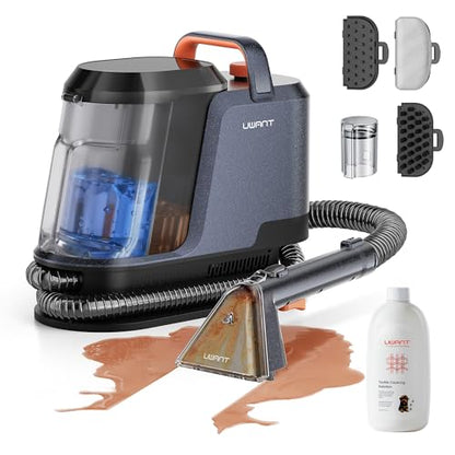 Uwant Carpet Cleaner Machine 18Kpa Portable Carpet Cleaner for Cars Couch, 2in1 Water Tank Upholstery Cleaner, Spot Cleaner with Cleaning Tools, 2.4 Liter Set of 1 - color: Blue-Margaret