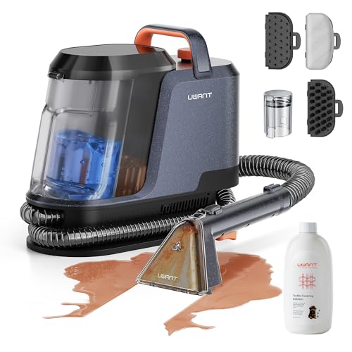 Uwant Carpet Cleaner Machine 18Kpa Portable Carpet Cleaner for Cars Couch, 2in1 Water Tank Upholstery Cleaner, Spot Cleaner with Cleaning Tools, 2.4 Liter Set of 1 - color: Blue-Margaret