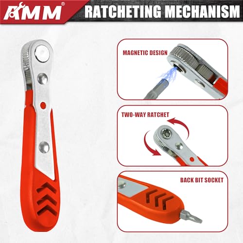 AMM 232-Piece Ultimate Screwdriver Bit Set, Cr-V Steel Impact Driver Bits, Includes Security, Drill, Nut Driver, Ratchet Wrench & Holder