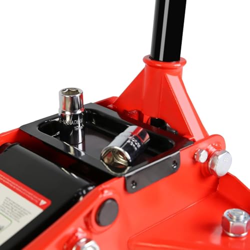 2.5 Ton Low Profile Floor Jack, Heavy Duty Steel Racing Floor Jack with Dual Pistons Quick Lift Pump, Lifting Range 3.5"-19.5", Hydraulic Professional Car Jacks 2.5 Ton/5000 LBS Capacity, Red - color: Red - 2.5 Ton(Dual Pump), Lift 3.5"-19.5"