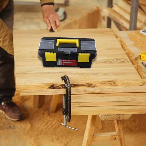 Tool Box Plastic With Handle, Portable Toolbox With Removable Tray And Lockable Design, Toolbox Organizer For Machinery Accessories, Tools And Parts Organization(No inner layer) - size: No inner layer
