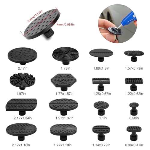 Dent Puller Kit - Paintless Dent Removal Kit, Dent Repair Kit with Slide Hammer T-Bar, Bridge Puller, Car Dent Puller Kit for Auto Hail Damage Door Ding 38 pcs (with Glue Set)