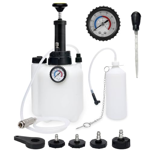 Brake Bleeder Kit with 3L Pressure Pump | 1L Catch Bottle, Fluid Dropper, Upgraded Adapters (43.5/45/49.5/50.7mm), Master Cylinders, One-Person Use