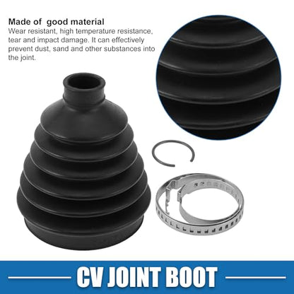 CV Joint Boot Kit No.4H0498203 W/Clamps Constant Velocity Joint Boot for Audi A4 2013-2023 for Audi A8 2012-2023 Rubber Black Strong Durable