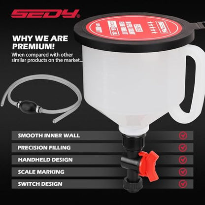 22-Piece No-Spill Coolant Filling Funnel Kit and Siphon Hose Pump, Radiator Coolant Filling Spill-Proof Funnel Kit with Adapters, Extensions, PVC Hose, Engine Oil Funnels, Towel for Universal Vehicle - size: 22 PCS - Pro Kit with Siphon Pump