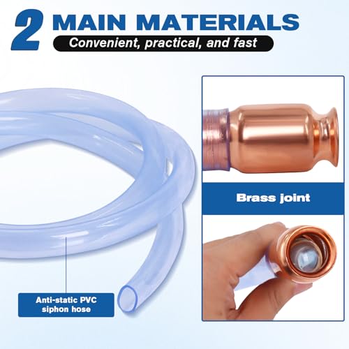 Wadoy 3/4" Siphon Hose, 6FT Shaker Siphon Pump for Gasoline/Gas/Fuel/Water Transfer, Upgrade Multi-Purpose Self Priming Siphon Hose (2 pack) - size: 2