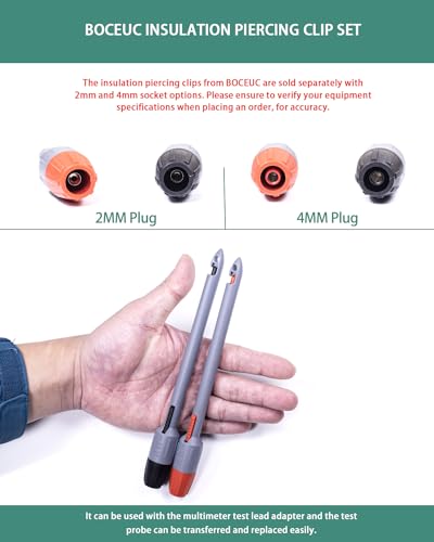 Heavy Duty Wire Piercing Probe, Multimeter Probes Kit for 2mm Standard Pin Tip - size: 2mm Plug(Extended Edition)