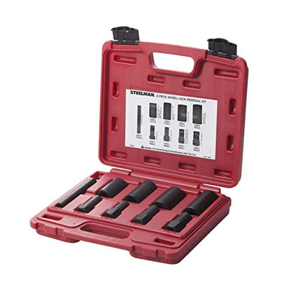 Steelman 9-Piece Hubcap and Wheel Lock Removal Kit, Twist Sockets, Hex Removers