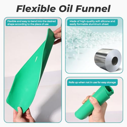 Strong Magnetic Oil Drain Plug Remover Tool & Flexible Oil Funnel Reusable | LitKiwi Essential Oil Change Tools for The Auto Mechanic,for Oil Darin Plug Removal,Oil Draining and Oil Filling