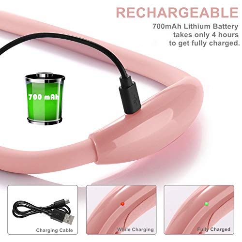 LED Neck Reading Light, Book Light for Reading in Bed,3 Brightness Levels， Rechargeable, Long Lasting, Perfect for Reading, Knitting, Camping, Repairing (Light Pink) - color: Light Pink