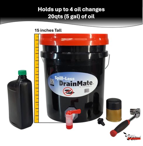 Spill-Less DrainMate™ 20 Quart Oil Drain Pan/Container - Made in USA