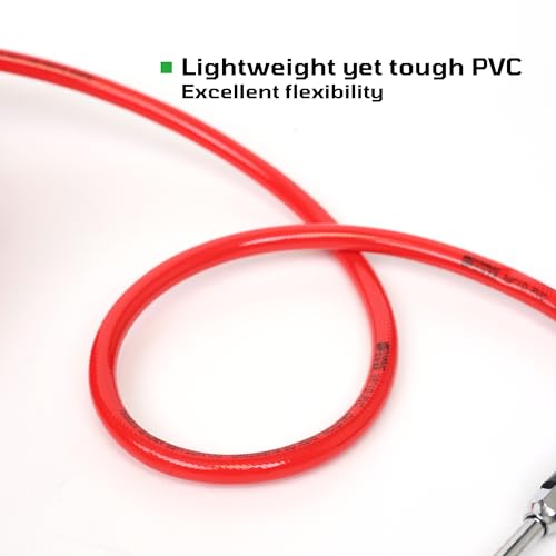 DYNAMIC POWER Truck Tire Inflator Kit- 3/8" X 50' Air Hose with Universal Gladhand & Chuck (RED), D-PVC38-50-04