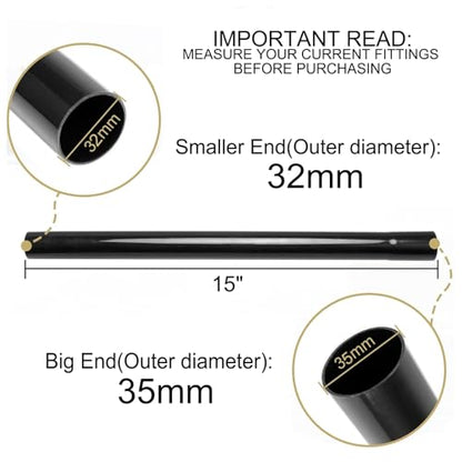 3 PCS Vacuum Extension Wands 1 1/4 inch & 1 3/8 inch Vacuum Accessories 1.25 Inch Extension Wands Attachments 15" Black Smooth Finish Plastic Wand Vacuum Pipe Tubes for Shop Vac Wet/Dry Vacuums