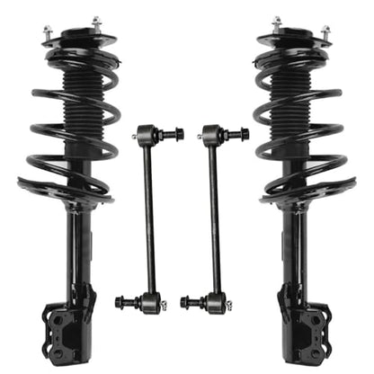 Detroit Axle - 4pc Front Struts Sway Bars for Toyota 10-13 Highlander | 10-15 Lexus RX350 RX450h, Complete Strut with Coil Spring Assembly Sway Bar End Links Suspension Struts Shocks Replacement - size: 4QS50005/ sway kit