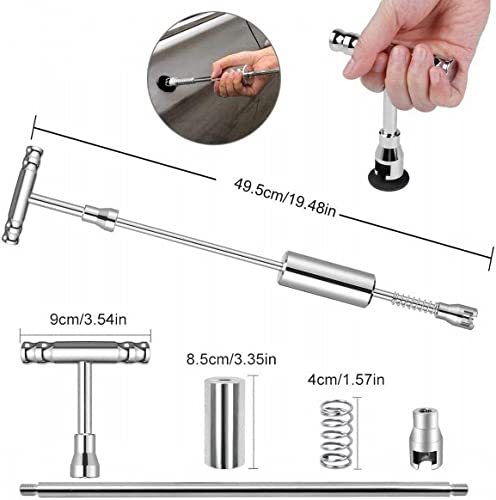 Paintless Dent Repair Puller Kit - Dent Puller Slide Hammer T-Bar Tool with 16pcs Dent Removal Pulling Tabs for Car Auto Body Hail Damage Remover