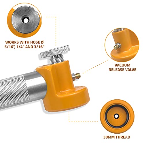 Oil Sampling Pump - Made in USA - with Vacuum Release Valve - Compatible with 5/16-inch Hose, 1/4-inch Hose (Most commonly Used) and 3/16-inch Hose