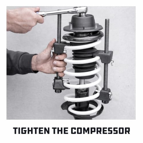 Powerbuilt Strut Spring Compressor, Removal, Installation, and Repair Vehicle Coil Springs, Safety Pins 648627E, Black