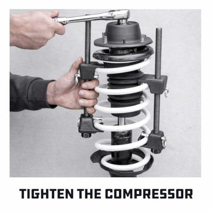 Powerbuilt Strut Spring Compressor, Removal, Installation, and Repair Vehicle Coil Springs, Safety Pins 648627E, Black