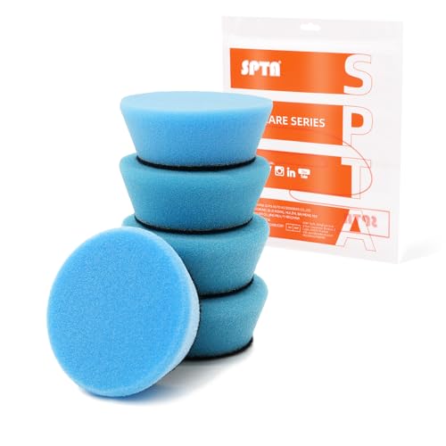 SPTA Blue T60 Moderate-Cut Foam Polishing Pads, 5Pcs 2inch/50mm Sponge Polishing Buffing Pads, Car Foam Detail Polishing Pad Kit for Car Detail Polishing, Small Area Polishing -FPTSS2B - color: 5Pcs Blue T60 Moderate-Cut Pad, size: 2 Inch (50mm)