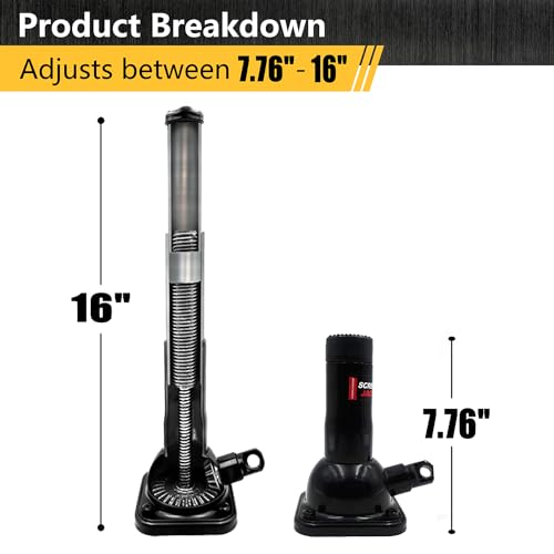 Car Jack 2 Ton Capacity for Pickup Truck 7.76”-16” | Screw Jacks for Car Lift , Spiral Jacks Fit for Ford F150 Truck Chevy Silverado Dodge Ram 1500 - size: 16 inch