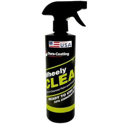 DURA-COATING TECHNOLOGY Wheely Clean - Professional Wheel Cleaner Spray - Ready-to-Use Tire Cleaner and Rim Cleaner - Suitable for Aluminum, Chrome, or Clear-Coated Wheels - Removes Brake Dust - 16 oz - size: 16 Fl Oz (Pack of 1)