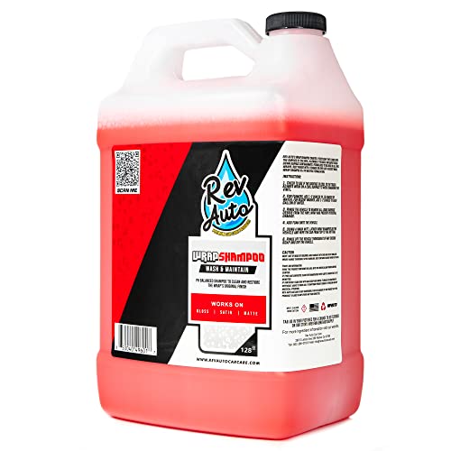 Rev Auto Wrap Shampoo – pH Balance High Foaming Soap For All Vinyl Wrap Finishes | Wrapped Vehicle Maintenance Soap | pH Neutral Wrap Car Wash Soap (1 Gallon) - size: 128 Fl Oz (Pack of 1)